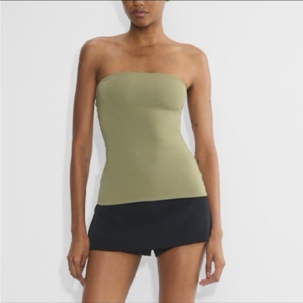 Babaton Sage Green Strapless Top